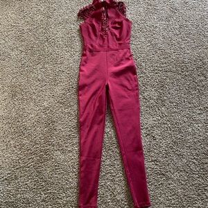 Burgundy jumpsuit